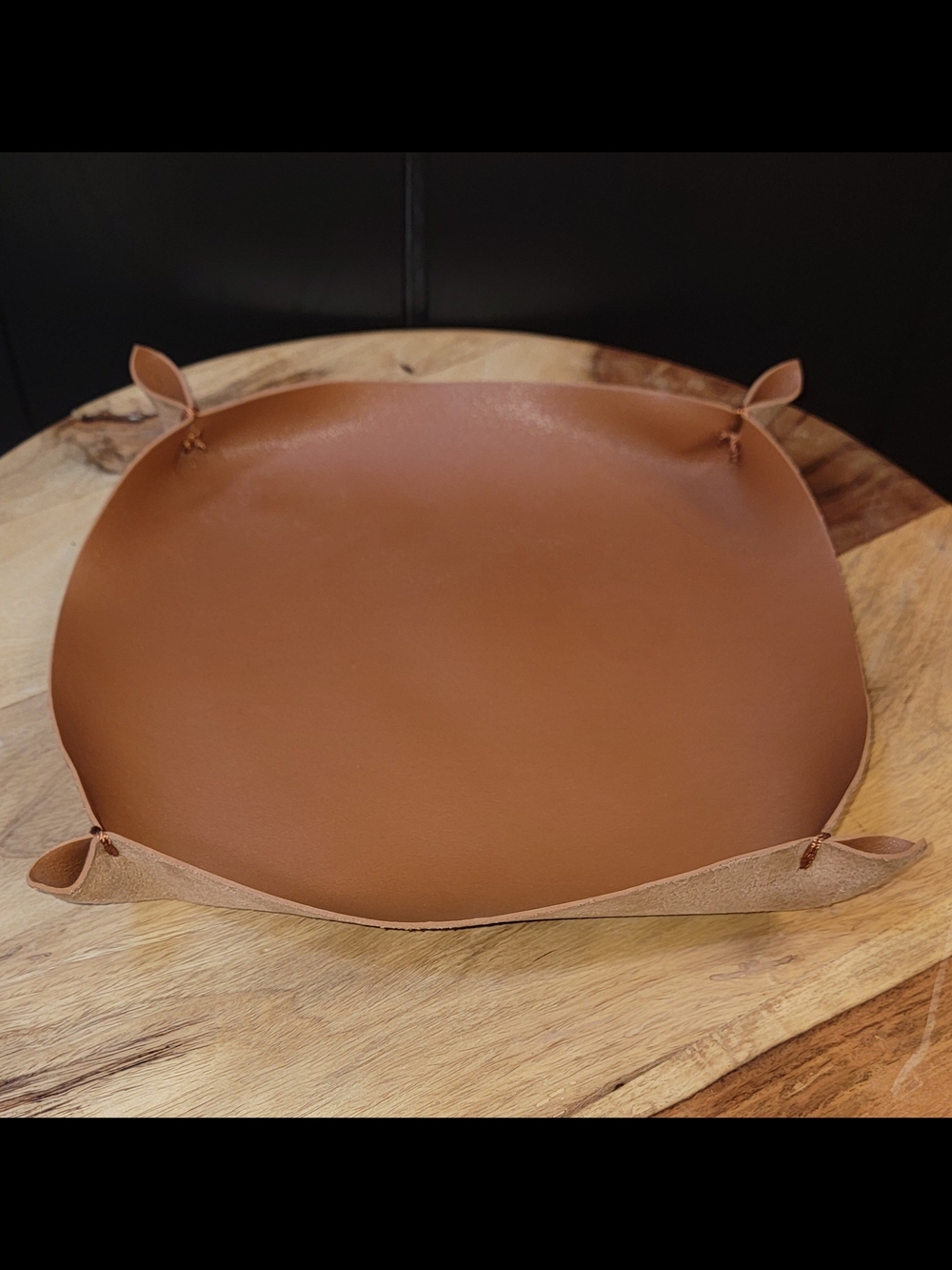 Unk Brown Leather Catchall Tray